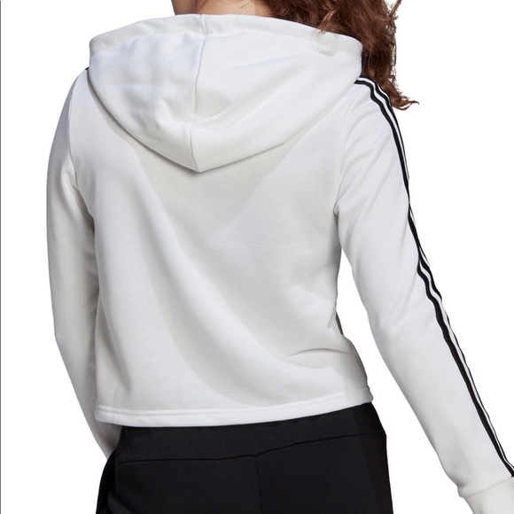 White Adidas cropped hoodie size XL - Picture 5 of 11